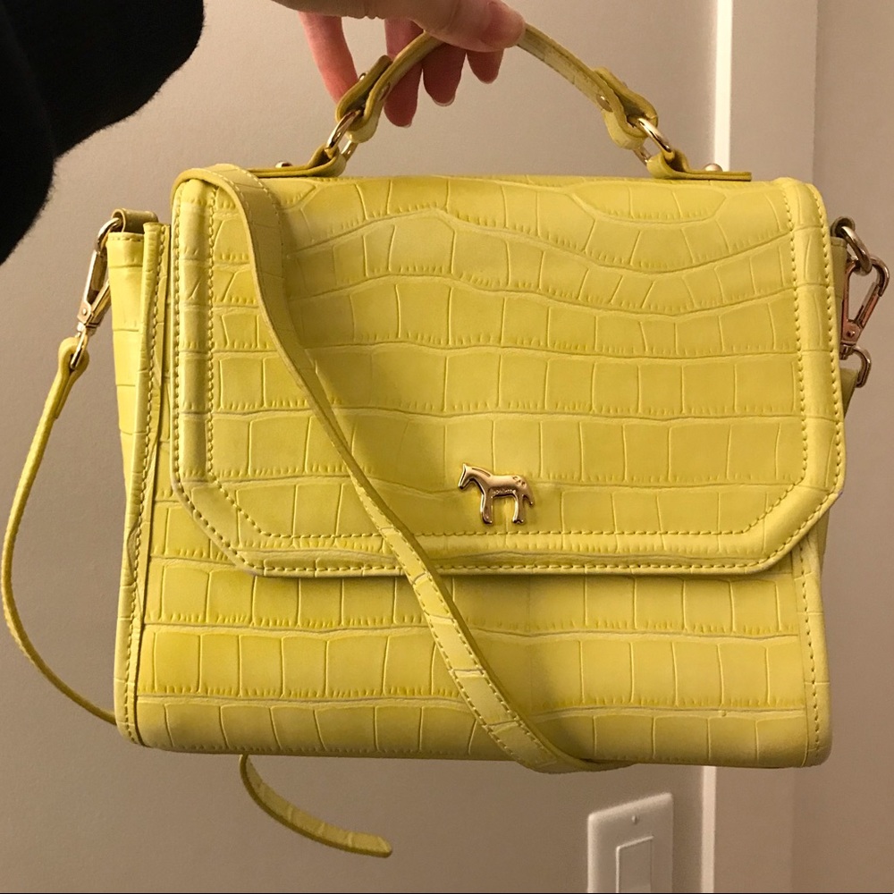 Lapalette Yellow Leather Crossbody Bag